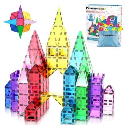 Конструктор Picasso магнітний Tiles The Building Blocks With Car 61 деталь (817338028244)