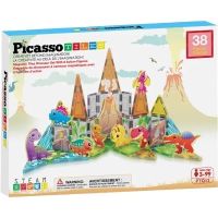 Конструктор Picasso магнитный Tiles Dinosaur Set с 8 фигурками динозавров 38 деталей (817338028848)