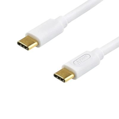Дата кабель USB-C to USB-C 1.8m 60W 3A QC 3.0 white Atcom (AT-C18)