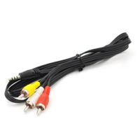 Кабель мультимедийный 3.5mm M to 3xRCA M 1.0m AV black Voltronic (YT-3.5(M)/3хRCA(M)-1.0CCA)