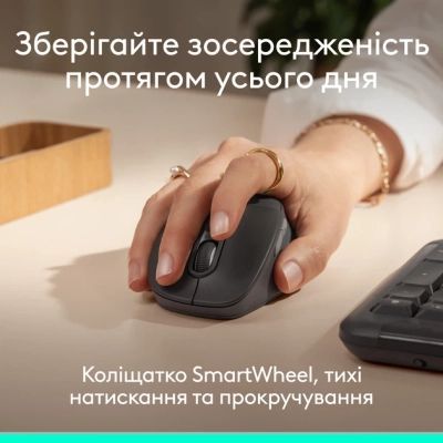 Мышка Logitech Signature Comfort Plus M850L Wireless/USB-C Graphite (910-007715)