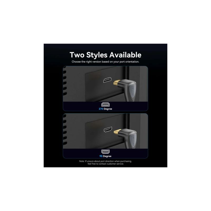Кабель мультимедійний HDMI M to HDMI M 2.0m 4K60Hz 90° corner black Vention (ALRBH)