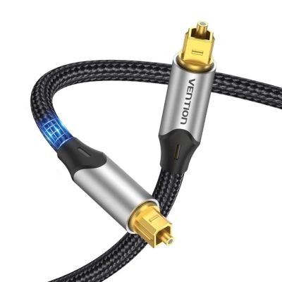Кабель мультимедийный Optical Toslink 1.5m 5.1ch gray Vention (BAVHG)