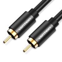 Кабель мультимедійний 1xRCA M to 1xRCA M 1.5m digital black Vention (VAB-R09-B150)