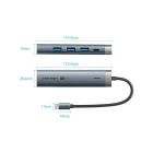 Концентратор Vention USB-C 5-in-1 3xUSB 3.0 + HDMI 4K60Hz + USB-C PD100W gray (TGMHB)