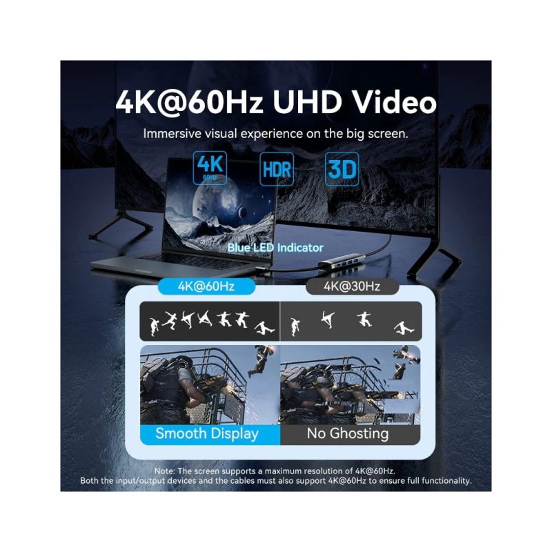 Концентратор Vention USB-C 5-in-1 3xUSB 3.0 + HDMI 4K60Hz + USB-C PD100W gray (TGMHB)