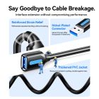 Дата кабель USB 3.2 AM/AF 2.0m 10Gbps PVC black Vention (CBOBH)