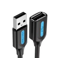Дата кабель USB 2.0 AM/AF 1.0m PVC black Vention (CBIBF)