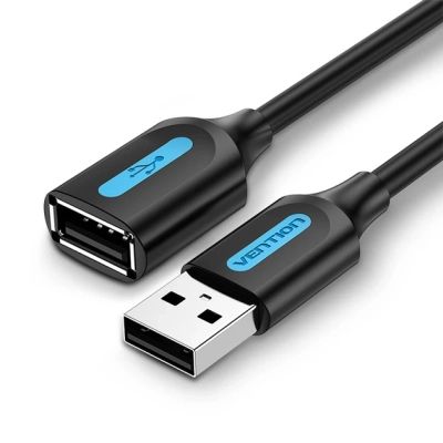 Дата кабель USB 2.0 AM/AF 5.0m PVC black Vention (CBIBJ)