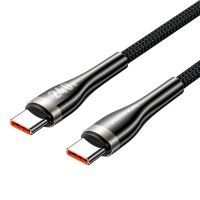 Дата кабель USB-C to USB-C 1.2m 5A nylon braided black Vention (CTYBAV)