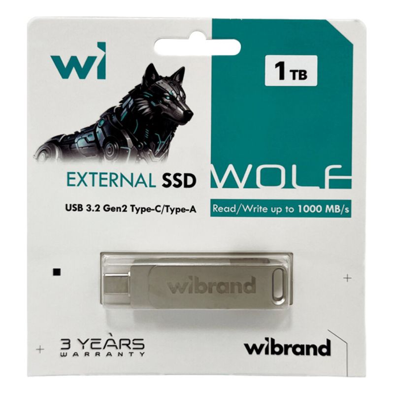 Накопичувач SSD USB 3.2 1TB Wolf Wibrand (WIEXSSD/WO1TB)