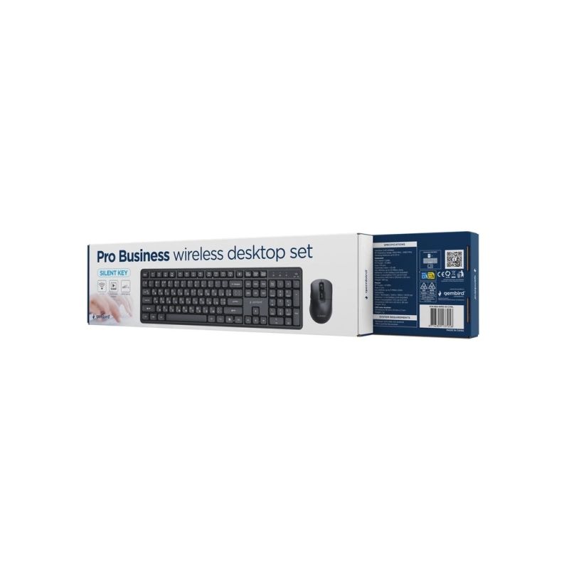 Комплект Gembird Silent Key Pro Business Wireless Black (KBS-WMS-01-CYRL)