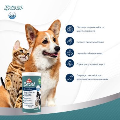 Витамины для собак 8in1 Brewers Yeast пивные дрожжи с чесноком для кожи и шерсти 140 шт (4048422183938)