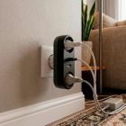 Мережевий розгалужувач EUROELECTRIC X2 16A 2xUSB Black з заземленням (EE-2/2USB-16A(black))