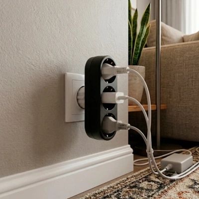 Сетевой разветвитель EUROELECTRIC X3 16А Black с заземлением (EE-3-16A(black))