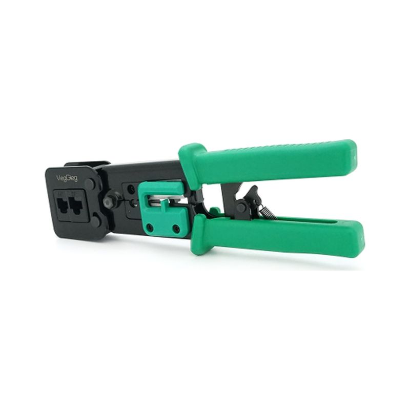 Инструмент Voltronic VegGieg , для обжима RJ-45 (8P8C) и RJ-12/11 (6P6C), 4P4C, черный/зеленый, Q10 (V-E113)