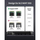 Карман внешний Ugreen USB-C to M.2 B-Key/M+B Key SSD 5Gbps SATA 3.0 aluminum 0.5m (10903)