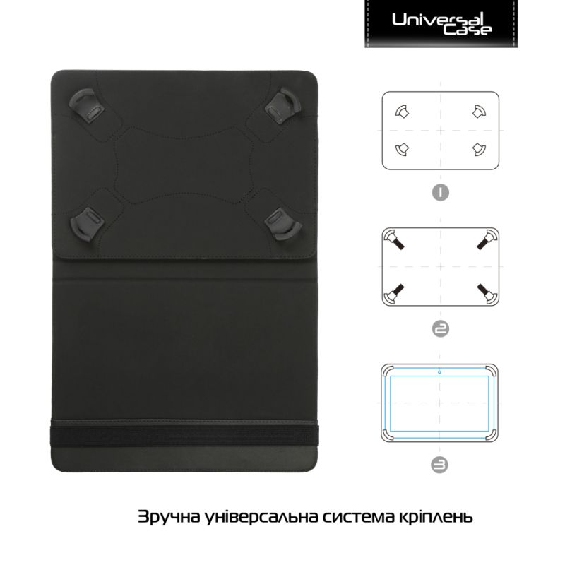Чехол для планшета Armorstandart Silicone Hooks 12 Universal Tablet Black (ARM91206)