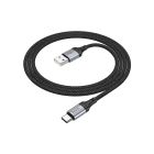 Дата кабель USB 2.0 AM to USB-C 1.0m 3A nylon X102 black HOCO (6942007608770)