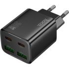 Зарядное устройство HOCO N56 2xUSB-C PD30W + 2xUSB black (6942007632492)