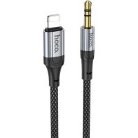 Кабель мультимедийный Lightning to 3.5mm M 1.0m nylon UPA26 black HOCO (6942007608817)