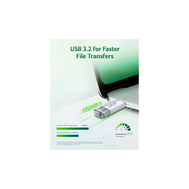 USB флеш накопичувач Acer 64GB UT300 USB-A/Type-C 3.2 Silver (BL.9BWWA.589)