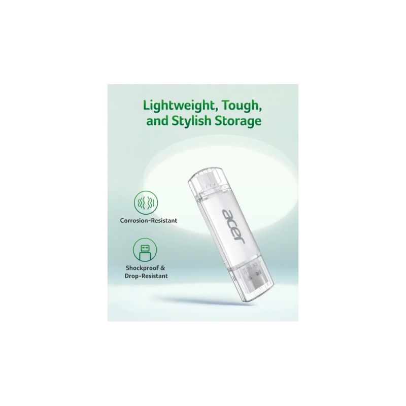 USB флеш накопичувач Acer 64GB UT300 USB-A/Type-C 3.2 Silver (BL.9BWWA.589)