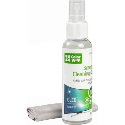Спрей для очистки ColorWay Screens Cleaning Kit TV/OLED/LED/LCD 60ML + Microfibre (CW-2615)