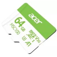 Карта памяти Acer 64GB microSD MSC100 /U3/V30/A1/C10 R 100MB/s / Write 30MB/s (BL.9BWWA.336)