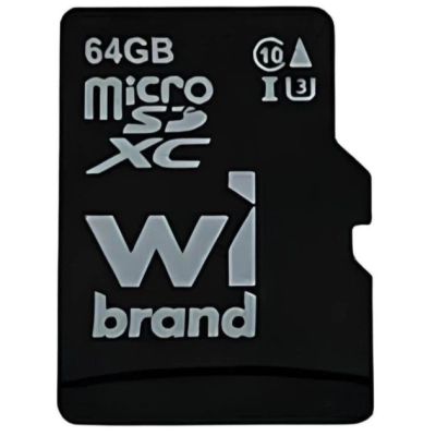 Карта памяти Wibrand 64GB mictoSD class 10 UHS-II (U3) V10 Read 80/Write 30 (WICDXU3/64GB)