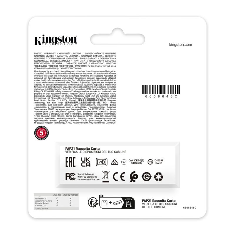 USB флеш накопитель Kingston 64GB DataTraveler Exodia USB 3.2 Gen1 Black (DTXG2/64GB)