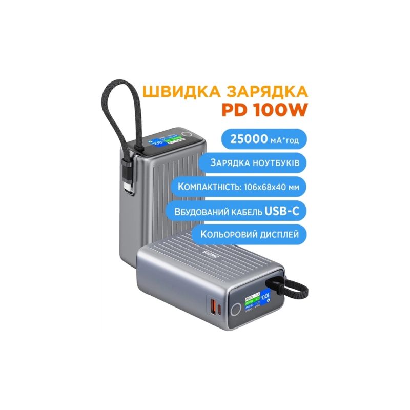 Батарея универсальная Sigma X-power SI25A5QLX 25000mAh, 100W (4827798848715)