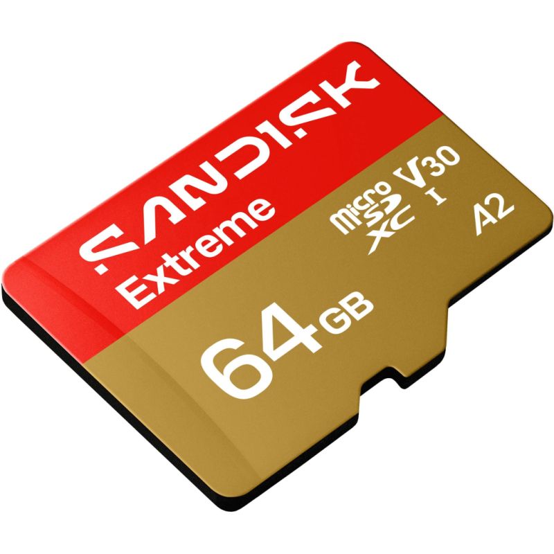 Карта памяти SanDisk 64GB microSDXC C10 UHS-I U3 A2 V30 R170/W80MB/s Extreme GO (SDSQXGN-064G-GN6MN)