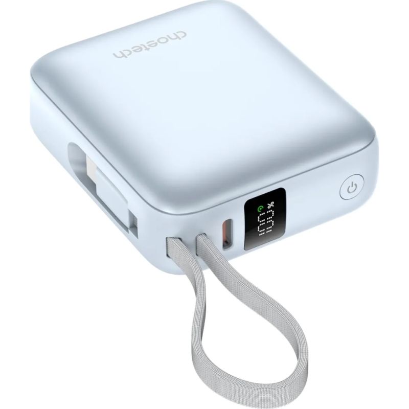 Батарея універсальна Choetech 10000mAh, 35W, PD/3.0, LED Display, buid-in type-C cabel, Blue (B832-LBE)