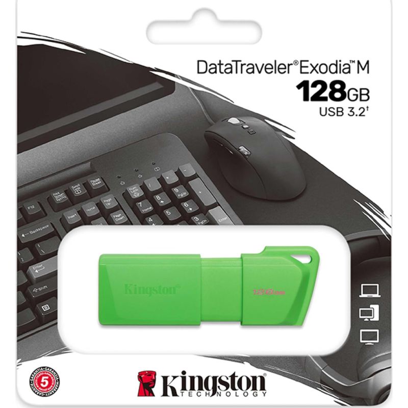 USB флеш накопитель Kingston 128GB DataTraveler Exodia M Green USB 3.2 (KC-U2L128-7LG)