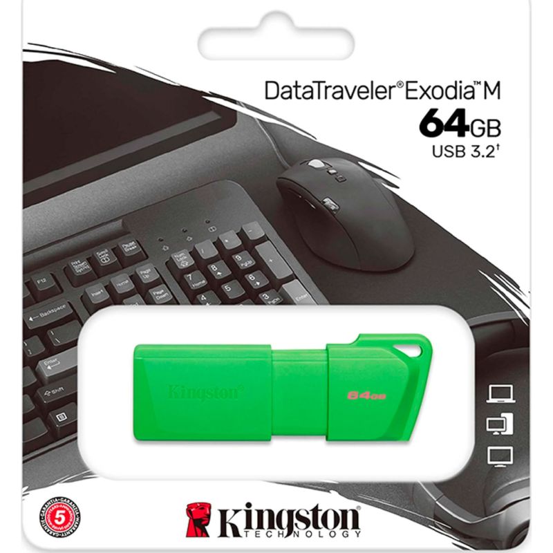USB флеш накопитель Kingston 64GB DataTraveler Exodia M Green USB 3.2 (KC-U2L64-7LG)