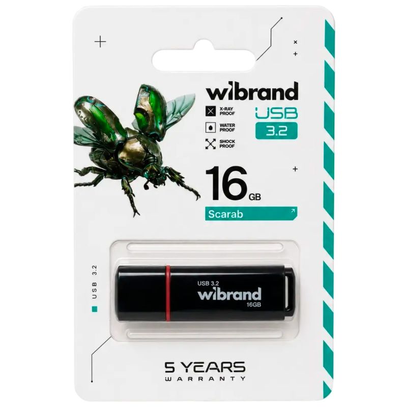 USB флеш накопитель Wibrand 16GB Scarab Black USB 3.2 (WI3.2/SC16P11B)