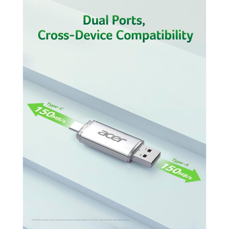 USB флеш накопитель Acer 32GB UP300 Silver USB 3.2/Type-C (BL.9BWWA.588)