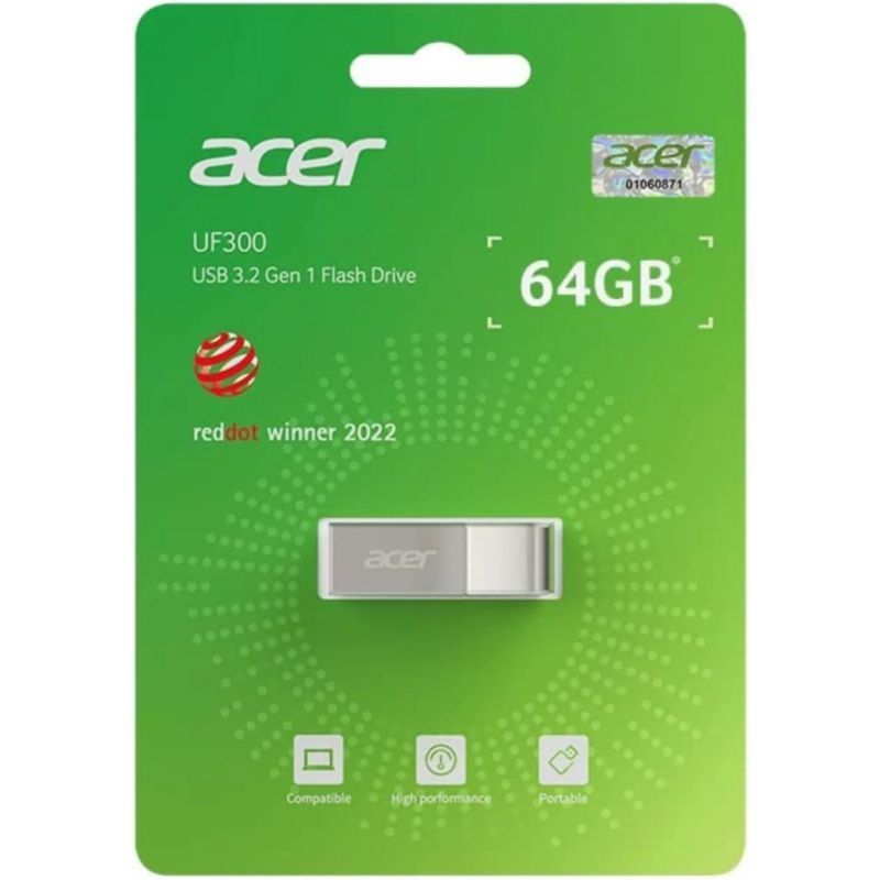 USB флеш накопитель Acer 64GB UF300 Silver USB 3.2 (BL.9BWWA.518)