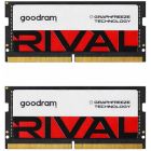 Модуль памяти для ноутбука SoDIMM DDR5 32GB (2x16GB) 5600 MHz Rival Goodram (GGEES5-56L40S/32GDC)
