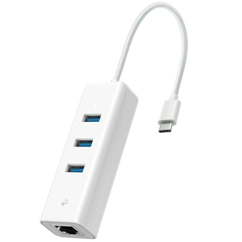 Сетевой адаптер TP-Link (USB-C 3.0, 10/100/1000Mbps, 3xUSB 3.0 HUB) (UE330C)