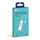 Мережевий адаптер TP-Link (USB-C 3.0, 10/100/1000Mbps, 3xUSB 3.0 HUB) (UE330C)