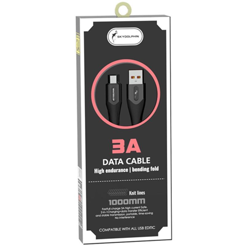Кабель SkyDolphin S01V USB - micro USB (M/M), 1 м, Black (USB-000585)