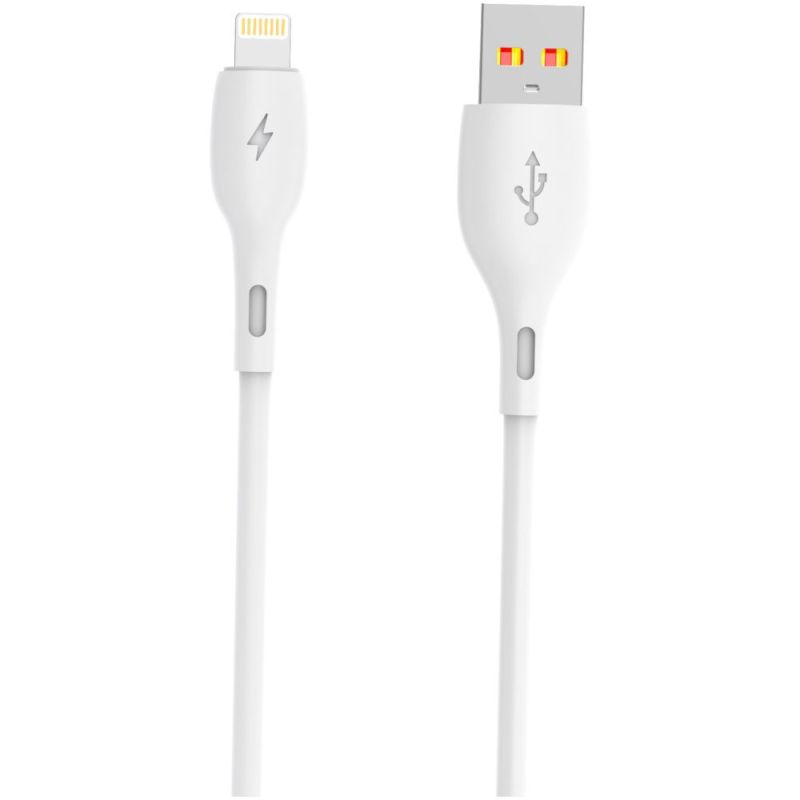 Кабель SkyDolphin S22L Soft Silicone USB - Lightning (M/M), 1 м, White (USB-000599)