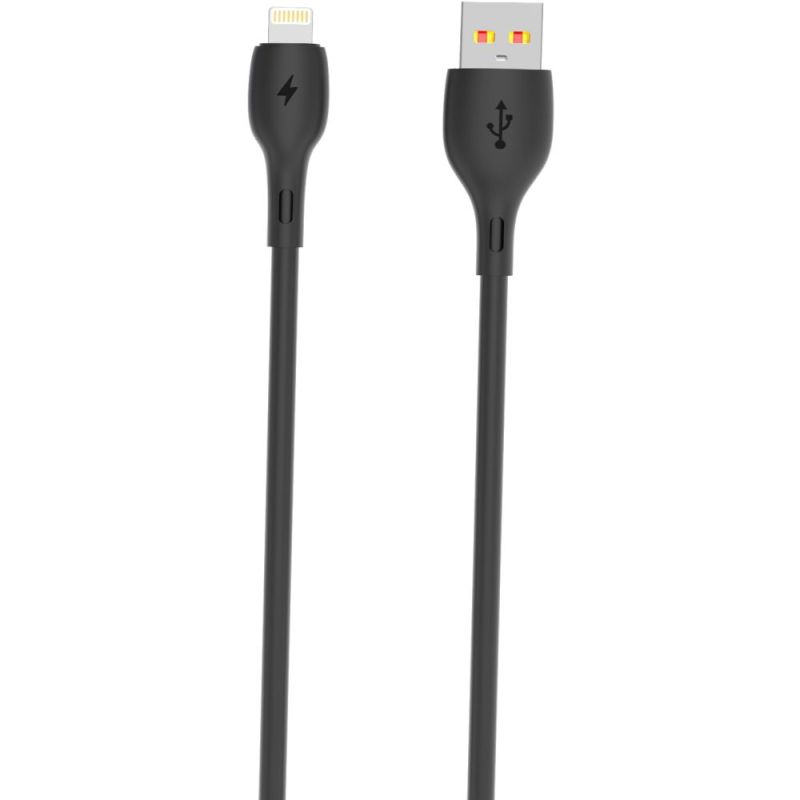 Кабель SkyDolphin S22L Soft Silicone USB - Lightning (M/M), 1 м, Black (USB-000601)