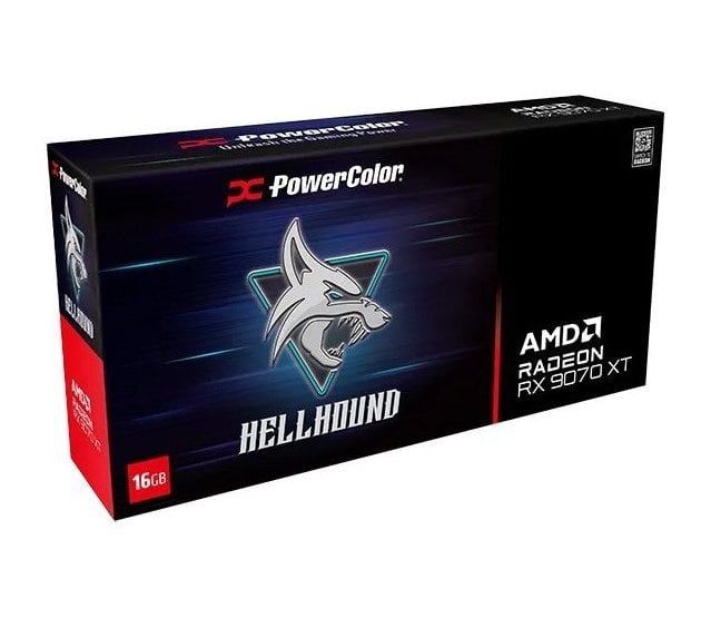 Видеокарта AMD Radeon RX 9070 XT 16GB GDDR6 Hellhound PowerColor (RX9070XT 16G-L/OC) (RX 9070 XT 16G-L/OC)