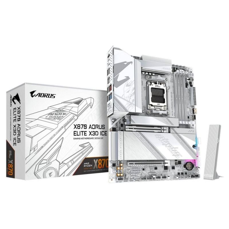 Материнська плата Gigabyte X870 Aorus Elite X3D Ice Socket AM5 (X870 A ELITE X Ice)