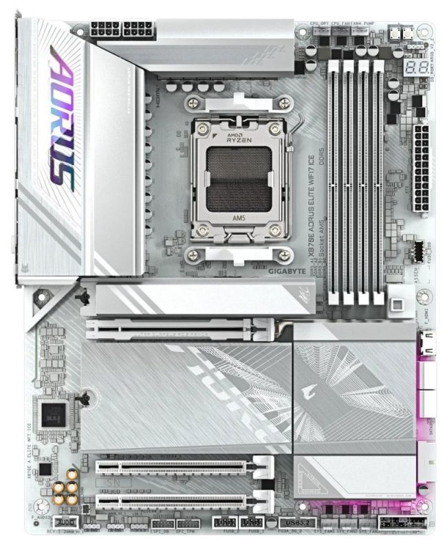 Материнська плата Gigabyte X870E Aorus Elite WiFi7 Ice Socket AM5 (X870E A ELITE WF7 ICE)
