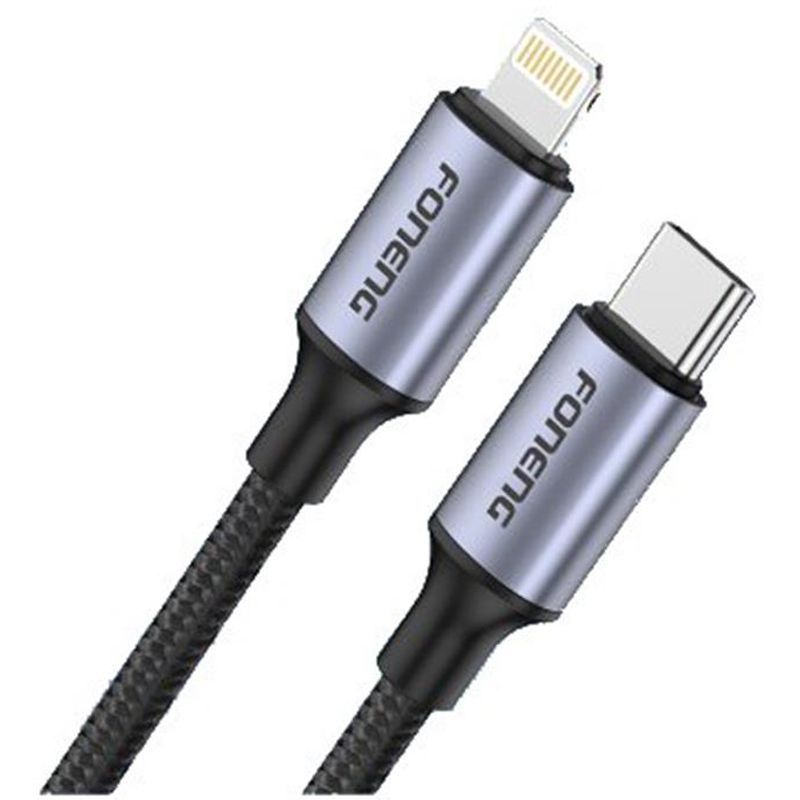 Кабель Foneng X95 Metal Head Braided Cable USB-C - Lightning (M/M) PD20W, 1.2 м, Black (X95-CA-TCIP)