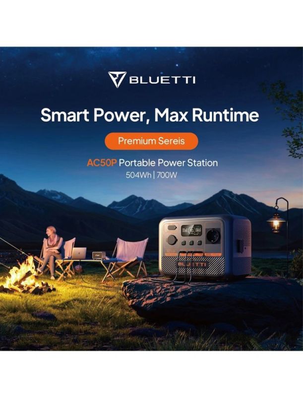 Зарядная станция Bluetti AC50P, 504Wh, 700W, LiFePO4_OEM (AC50P_OEM)